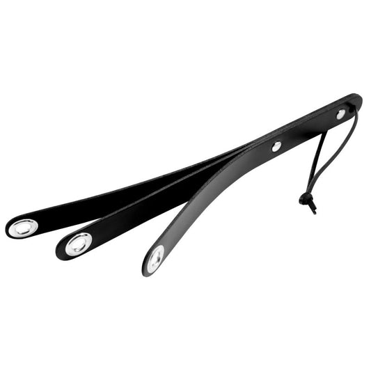 Leder-Paddel 3-fach mit Ringösen schwarz